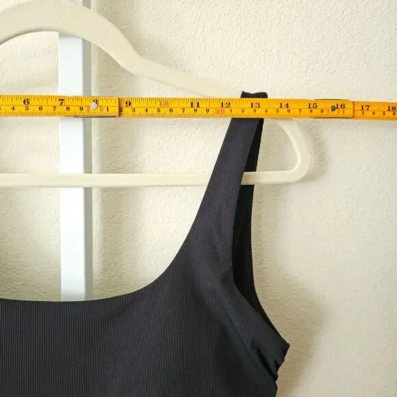 ATHLETA NWT Black Cloudbreak AquaRib Scoop Neck One-Piece Swimsuit Sz M - Picture 14 of 16